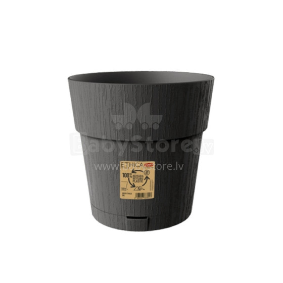 Flower pot with tray Ethica Ø25x25cm grey