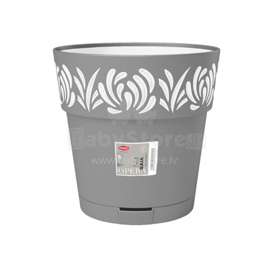 Flower pot with tray Gaia Ø30x29cm grey