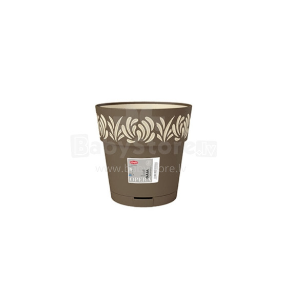 Flower pot with tray Gaia Ø15x15cm brown