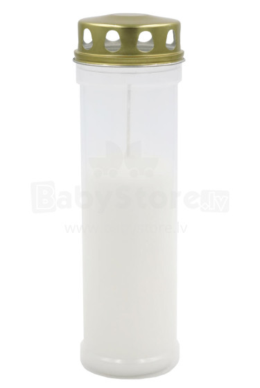 Grave candle with cap, burning time ~98h, white