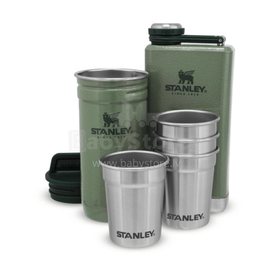 Adventure gift set, vodka glasses 4gb 50mL and blachette 0,23L green