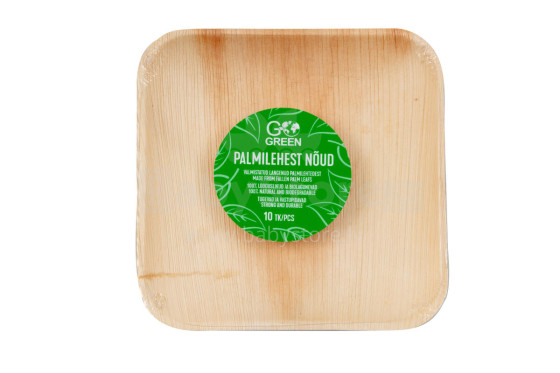 Palm leaf plates Go Green 15x15cm 10 pieces / 0,22kg