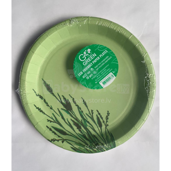 Ekoloģiski papīra šķīvji Reed Go Green Ø22cm 10 gab./ 0,11kg