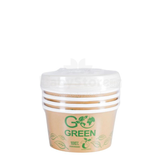 Compostable food containers with lids Go Green 350ml 5pcs/0,088kg