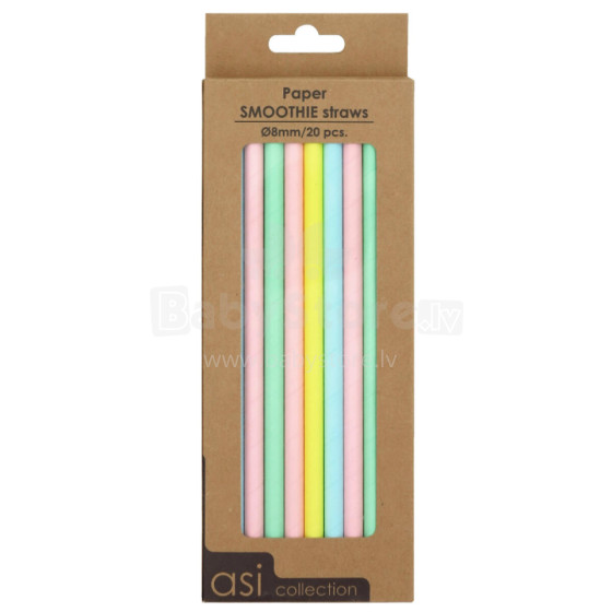 Paper smoothie straws 20pcs / Ø8mm / 21cm