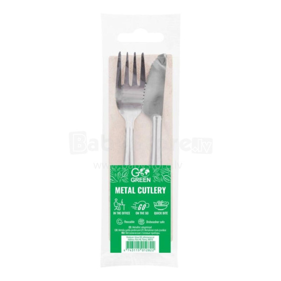 Metal cutlery set Go Green