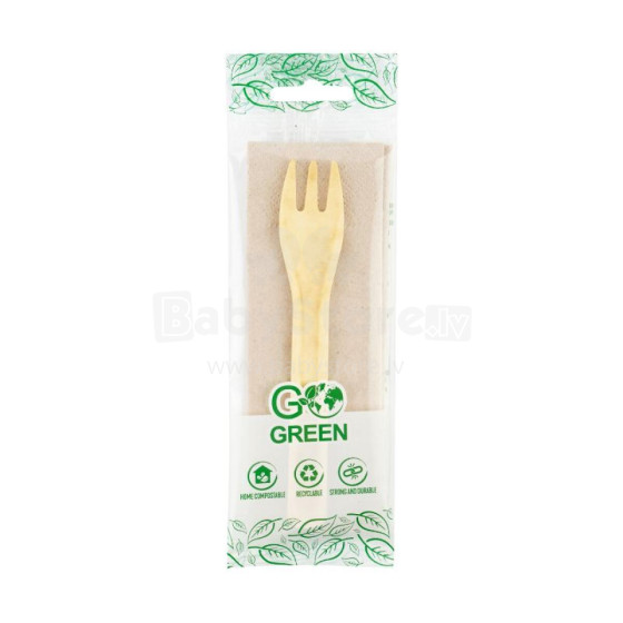 Compostable picnic set (fork, napkin) Go Green / 0,01kg 