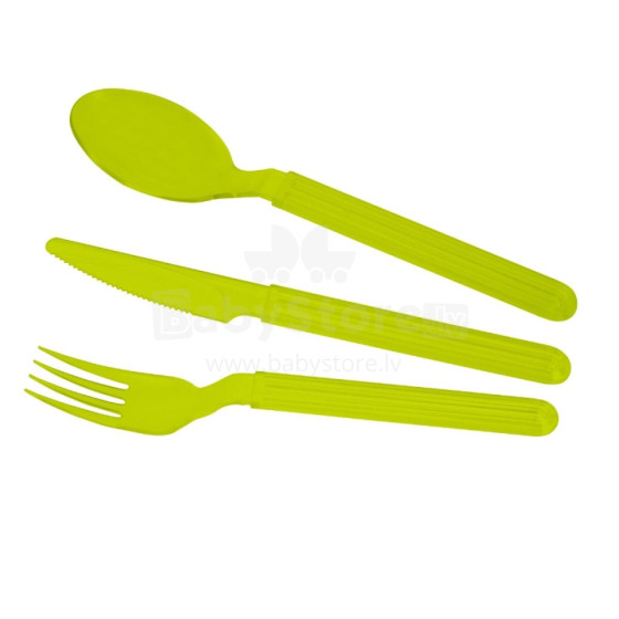 Cutlery set (fork, knife, spoon) Trippy green