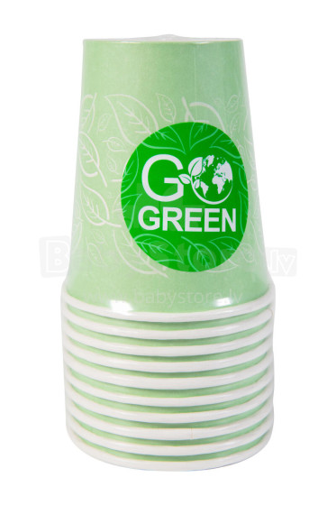 Ekologiškos stiklinės "Go Green" 350ml 10 vnt/0,10 kg