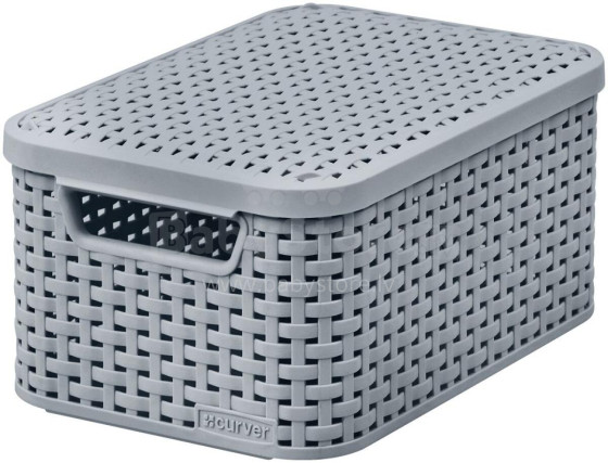 Box with lid Style S 29,1x19,8x14,2cm light grey