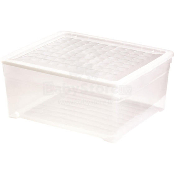 Box with lid Textile Box 18,5L 39,6x34,3x17,3cm transparent