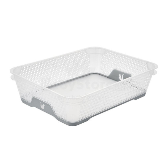 Mini basket A5 with non-slip Jonas 26,5x20x7cm transparent/grey