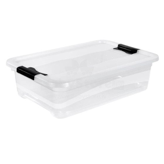 Box with lid crystalbox Cornelia 59,5x39,5x17cm 28L transparent