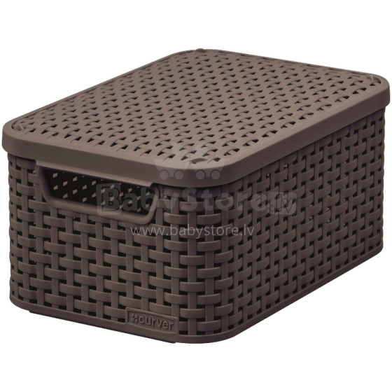 Box with lid Style S 29,1x19,8x14,2cm dark brown