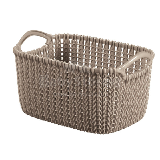 Basket Knit XS rectangle 3L 25x18x14cm brown