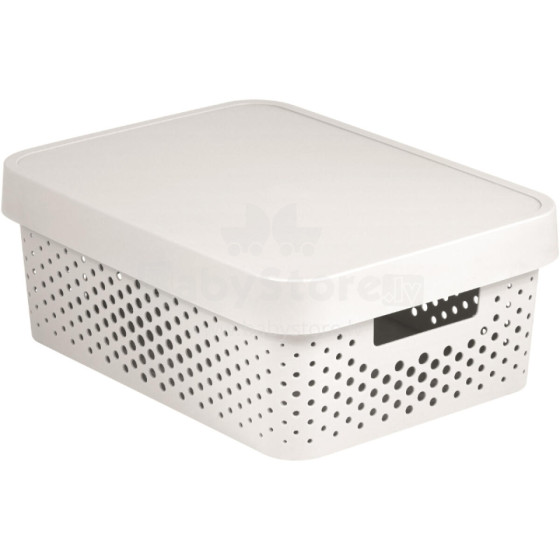 Recycled box with lid Infinity Recycled 11L 36x27x14cm white