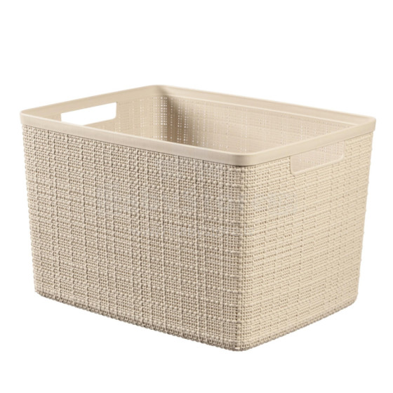 Basket Jute L 20L 36x28x23cm cream