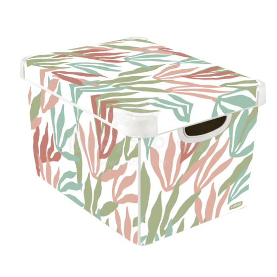 Box with lid Deco Stockholm L 39,5x29,5x23,5cm Modern Leaves