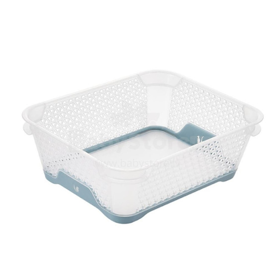 Mini basket A6 with anti-slip Jonas 20x16x7cm transparent/blue