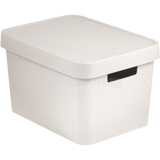 Box with lid Infinity Recycled 17L 36x27x22cm white