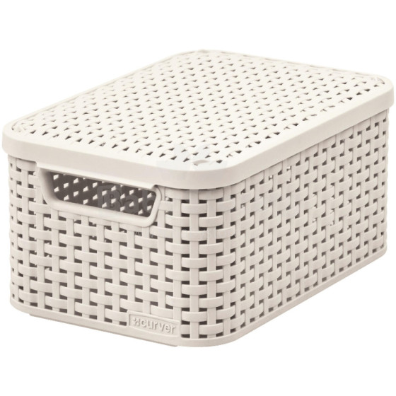 Box with lid Style S 29,1x19,8x14,2cm cream