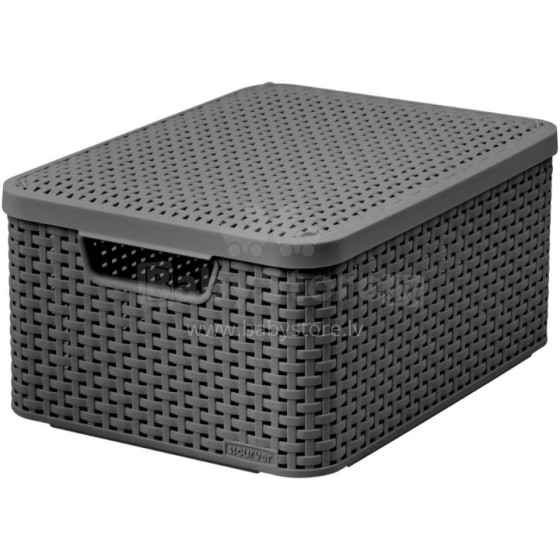 Box with lid Style M 39,3x29,3x18,7cm dark grey