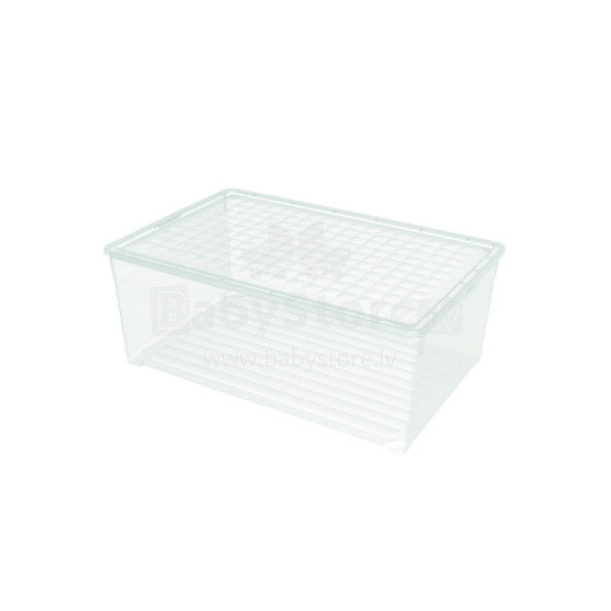 Box with lid Textile Box 45L 59,6x39,4x23cm transparent