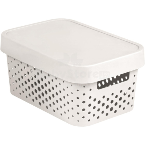 Box with lid Infinity Recycled 4,5L 27x19x12cm white