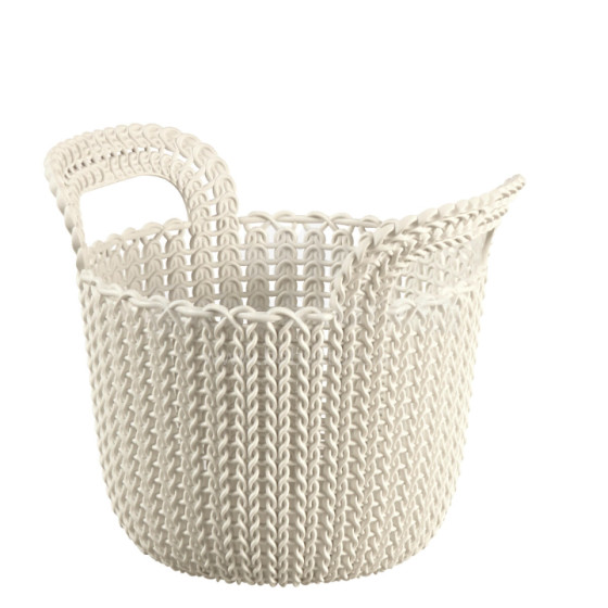 Basket Knit XS round 3L 23x19x19cm white