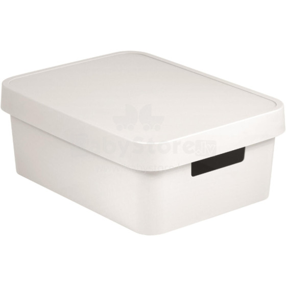 Box with lid Infinity Recycled 11L 36x27x14cm white