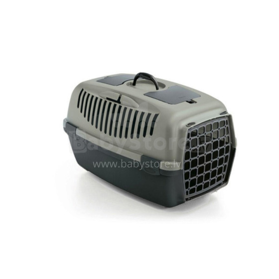 Transport cage Gulliver 3 with plastic door 61x40x38cm grey/green