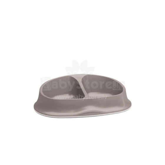 Feeding bowl double Chic 0.25+0.25L 27x17.5x7.2cm light gray