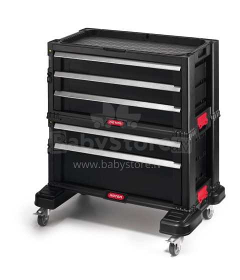 Instrumentu lāde ar 5 atviktnēm uz riteņiem Drawers Tool Chest Set 56,2x28,9x50,2cm