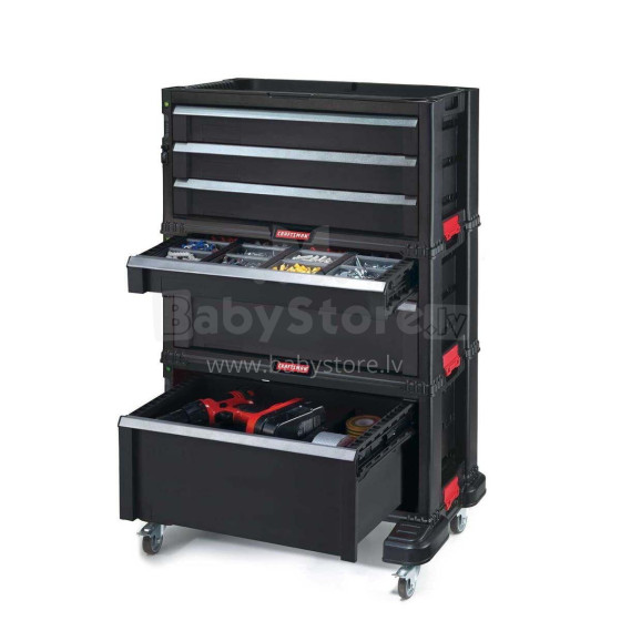 Įrankių dėžė su 6 stalčiais ant ratukų Drawers Tool Chest Set