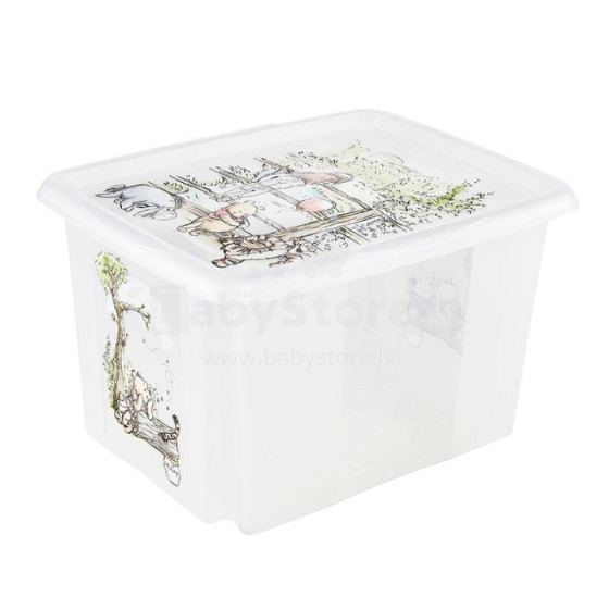 Box with lid 30L Karolina &quot;Winnie the Pooh&quot; 45x35x27cm transparent