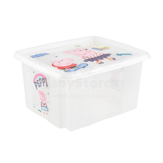 Box with lid 24L Karolina &quot;Peppa Pig&quot; 42,5x35,5x22,5cm transparent