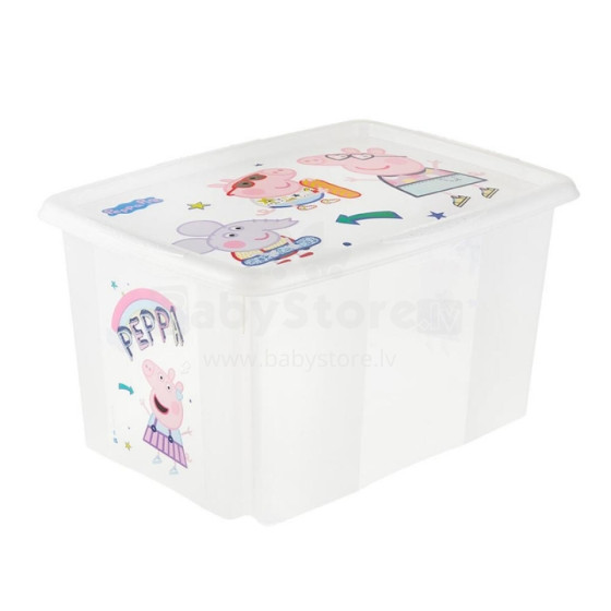 Box with lid 45L Karolina &quot;Peppa Pig&quot; 55,5x40x30cm transparent