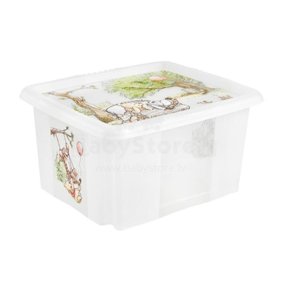 Box with lid 24L Karolina &quot;Winnie the Pooh&quot; 42,5x35,5x22,5cm transparent