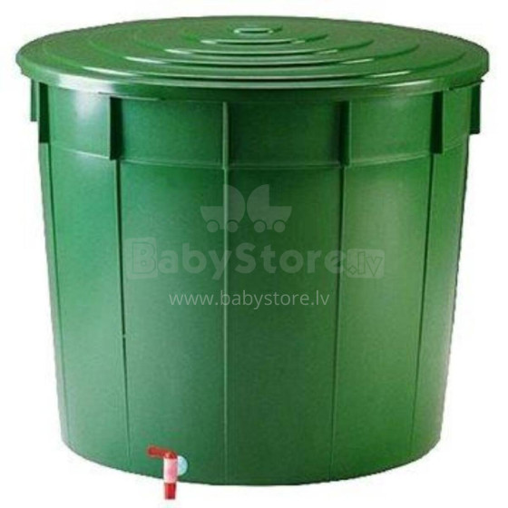 Water barrel 500L with lid and tap Ø100x82cm