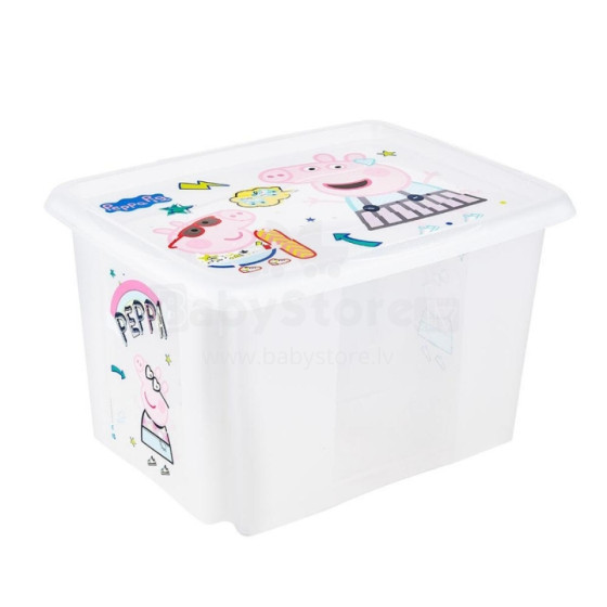 Box with lid 30L Karolina &quot;Peppa Pig&quot; 45x35x27cm transparent