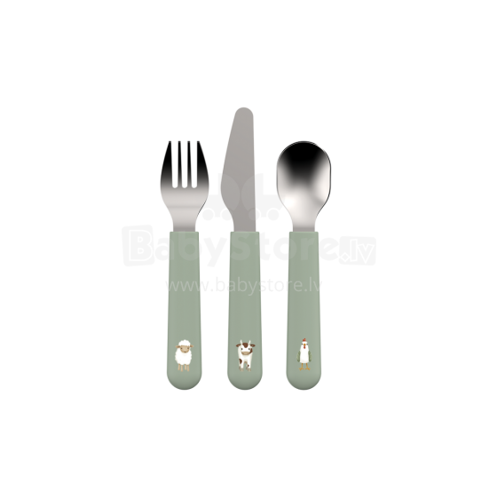 Little Dutch Cutlery Art.108033065399 Little Farm Galda piederumu komplekts karote, dakšiņa un nazis