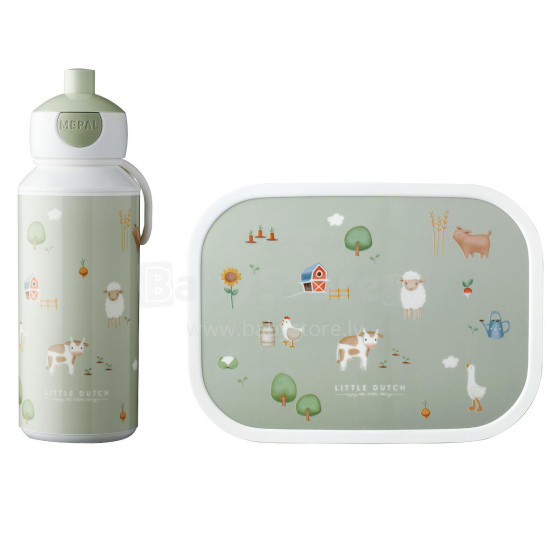 Little Dutch Lunch Set Art.107410165399 Little Farm Sporta pudele  400 ml+konteineris uzkodam