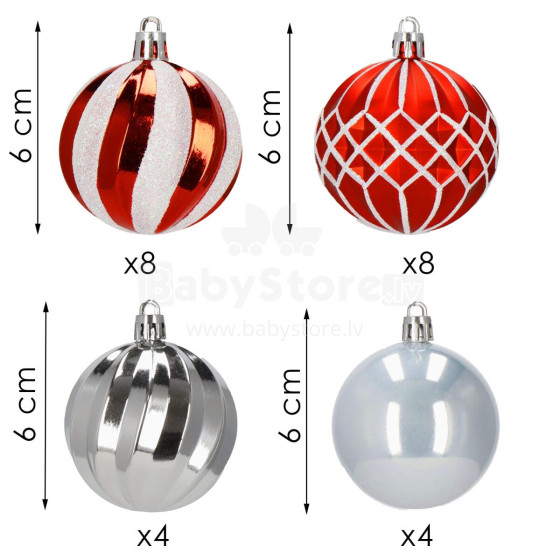 Christmas balls Springos CA1166 24 PCS.