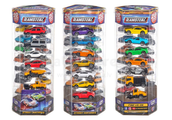 TEAMSTERZ Die-Cast automašīnu modeļu komplekts, 7 cm, 20 gab.