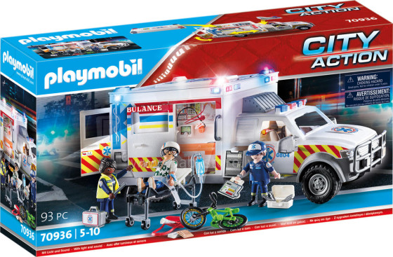 PLAYMOBIL Greitosios pagalbos automobilis su šviesomis ir garsais 70936