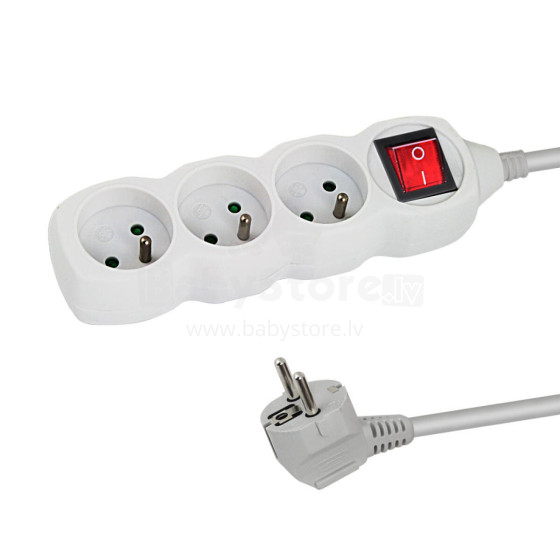 ESPERANZA POWER STRIP 3 SOCKETS SWITCH 1.5M WHITE
