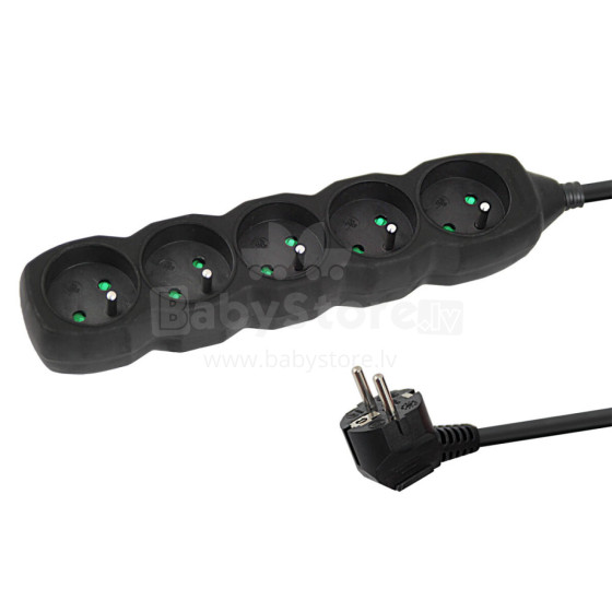 ESPERANZA POWER STRIP 5 SOCKETS 1.5M BLACK