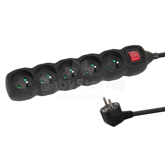 ESPERANZA POWER STRIP 5 SOCKETS SWITCH 5M BLACK