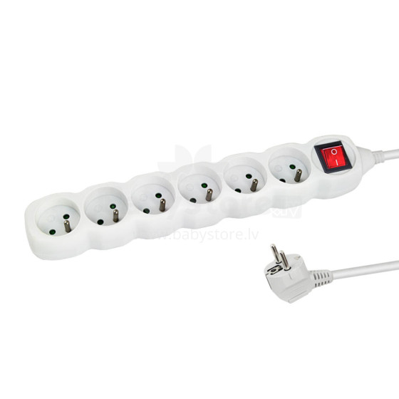 ESPERANZA POWER STRIP 6 SOCKETS SWITCH 1.5M WHITE