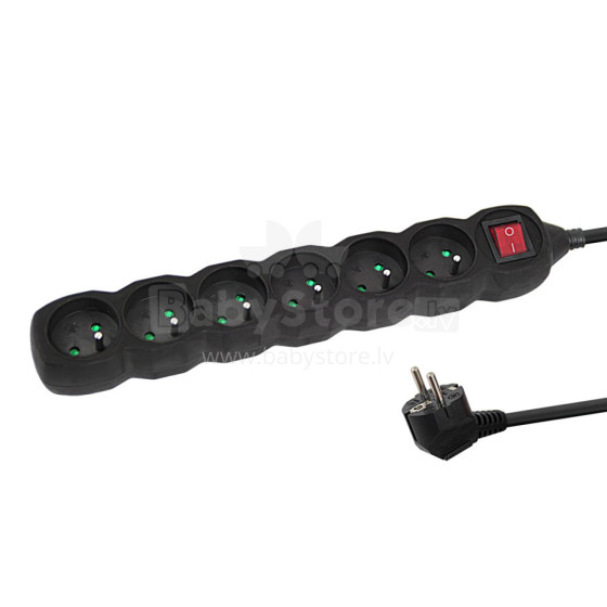 ESPERANZA POWER STRIP 6 SOCKETS SWITCH 5M BLACK